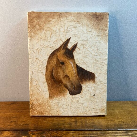 Horse Head art painting Wrapped canvas textured 8x10